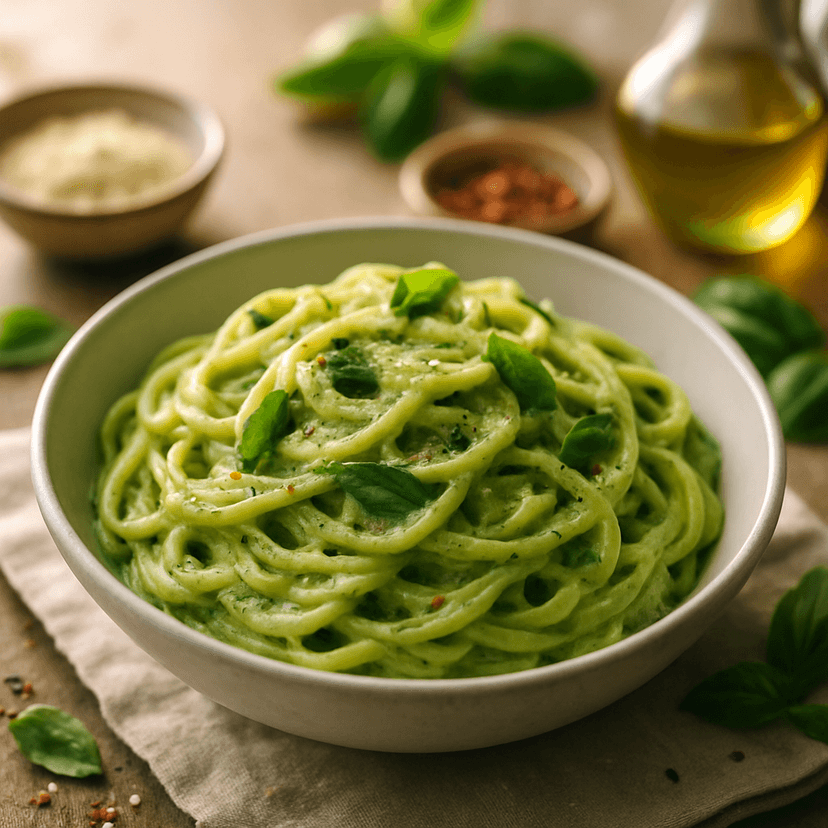 Creamy Vegan Basil Pasta