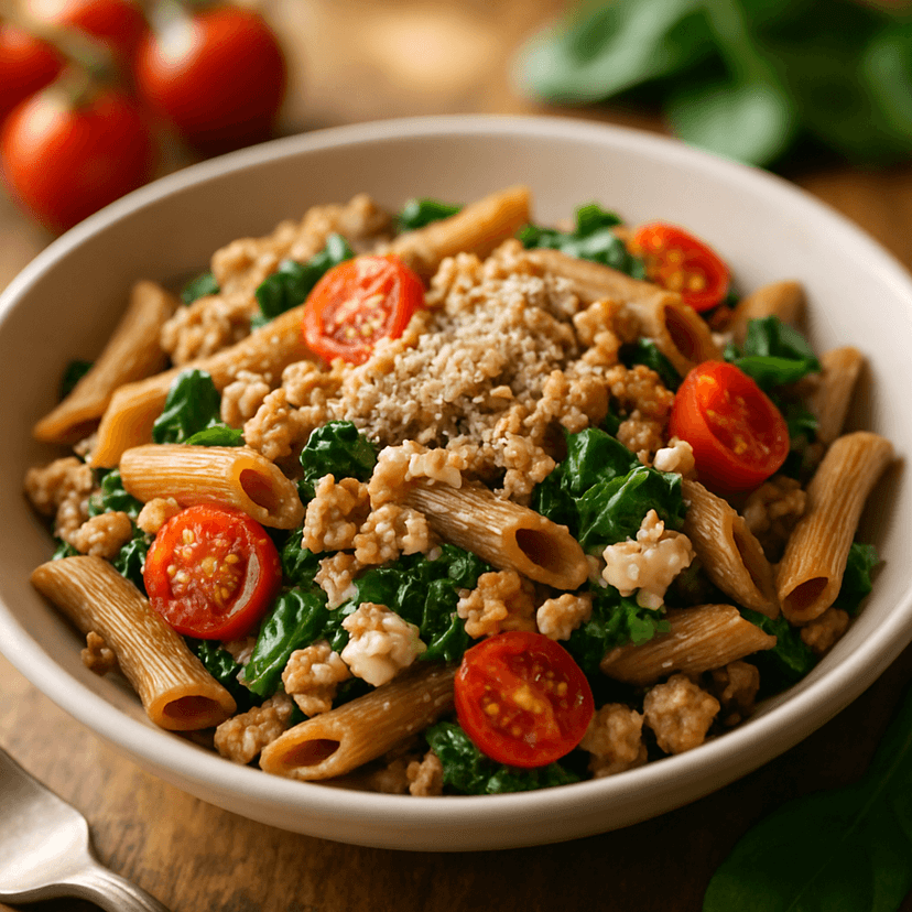 Protein-Packed Turkey Spinach Pasta