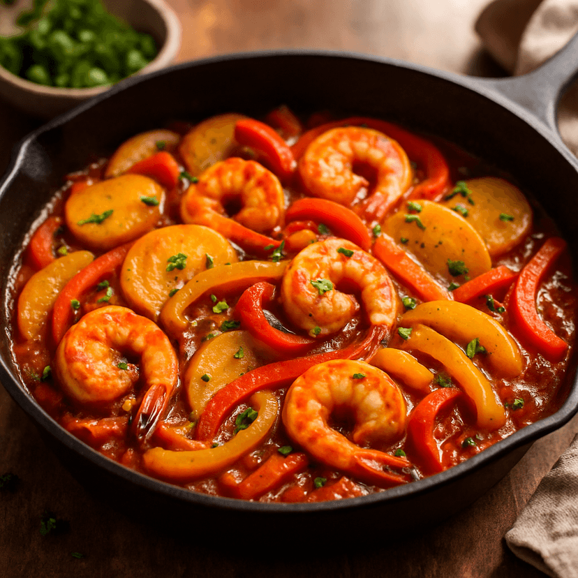 Zesty Shrimp and Veggie Skillet with Potatoes