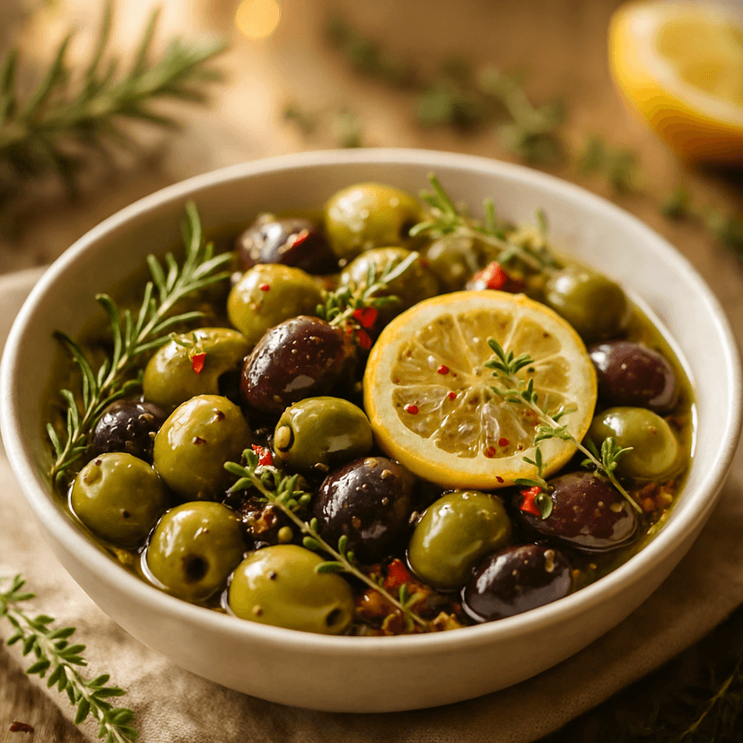 Zesty Herb-Marinated Olives