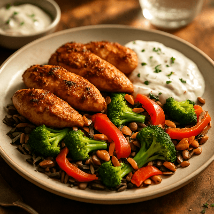 Chaat Masala Chicken with Veggies and Wild Rice