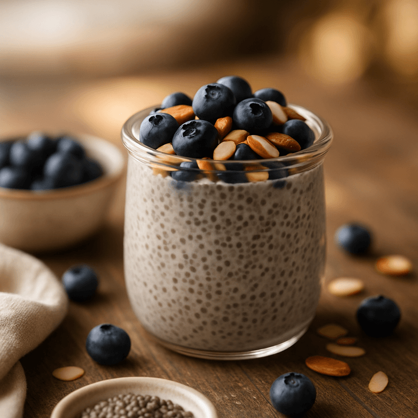Blueberry Almond Chia Pudding with Nutrition Info