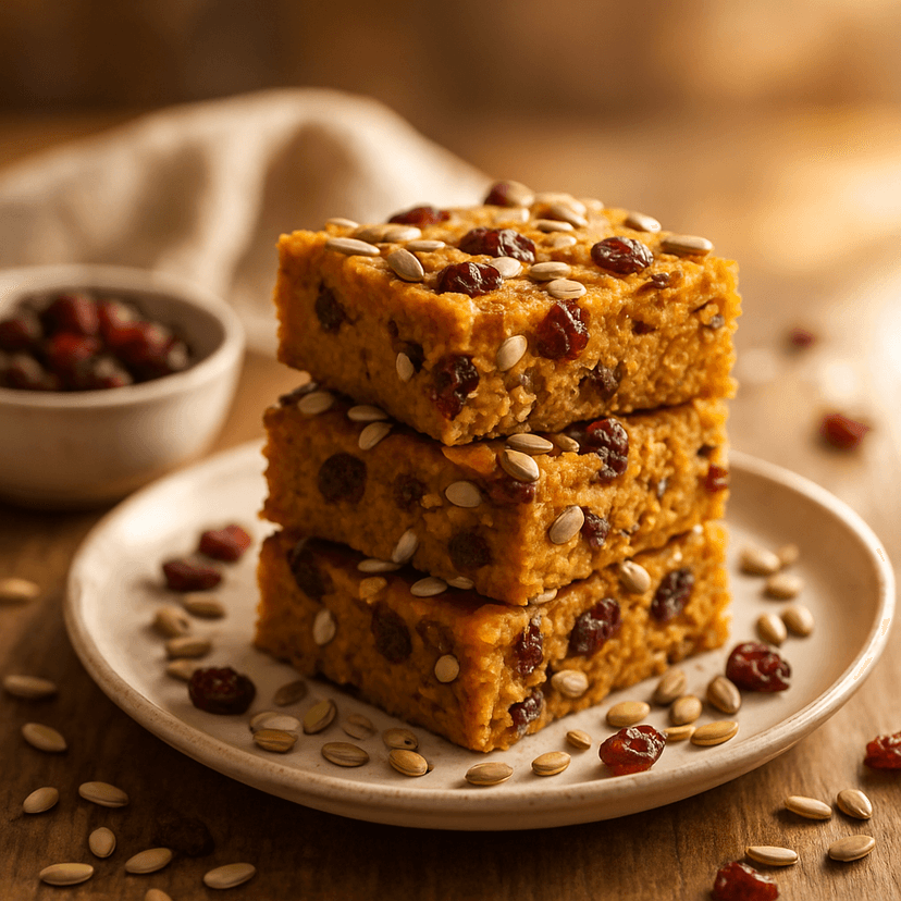 Cinnamon-Spiced Pumpkin Cranberry Bars