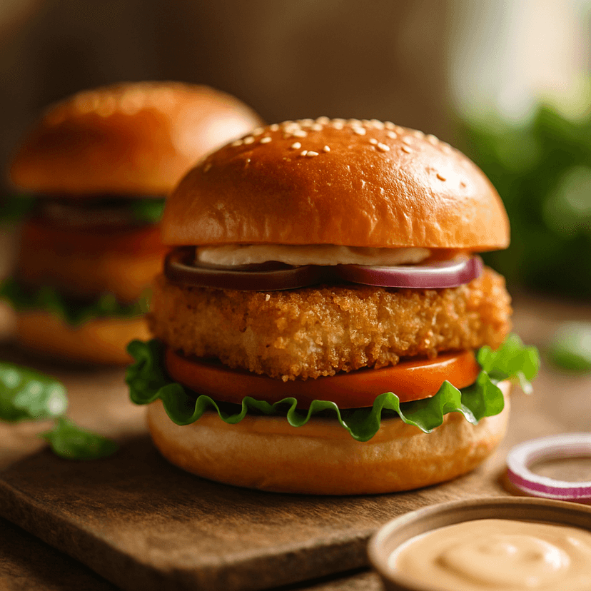 Crispy Crumbed Tofu Burgers