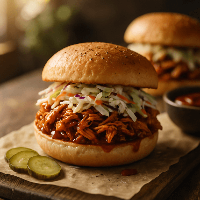 Spicy Pulled Chicken Sandwiches