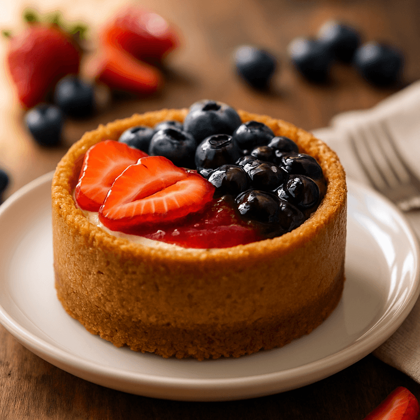 Mini Dual Berry Crust-Wrapped Cheesecake