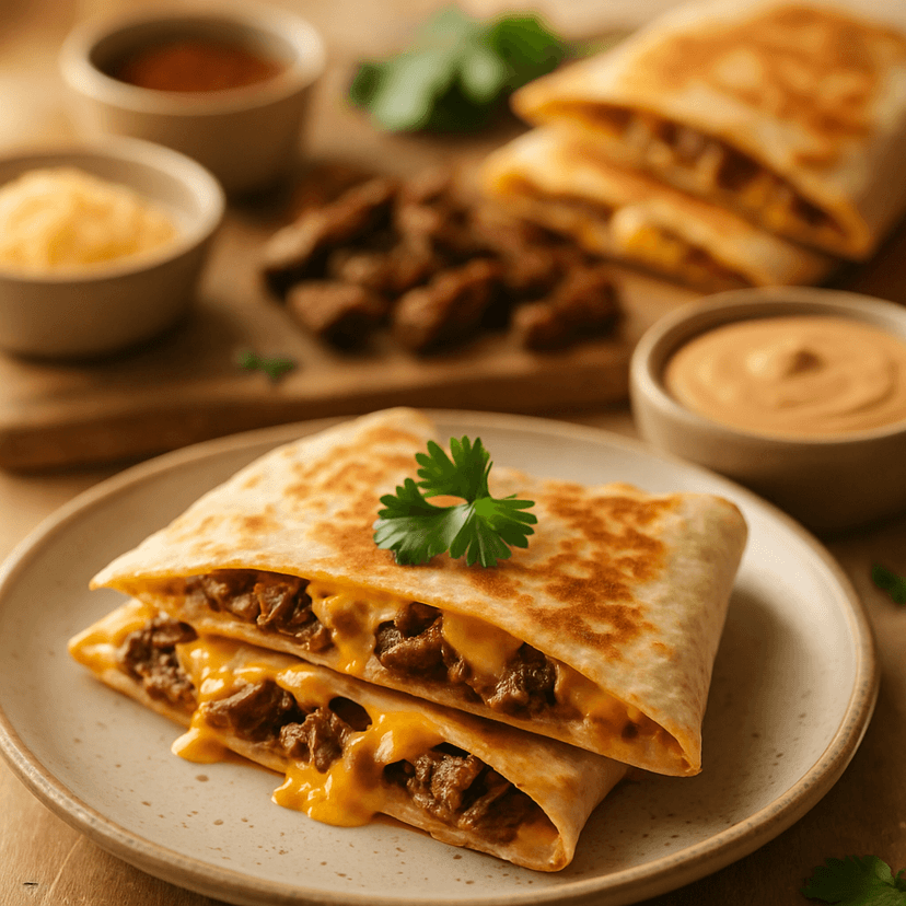 Taco Bell Inspired Steak Quesadilla