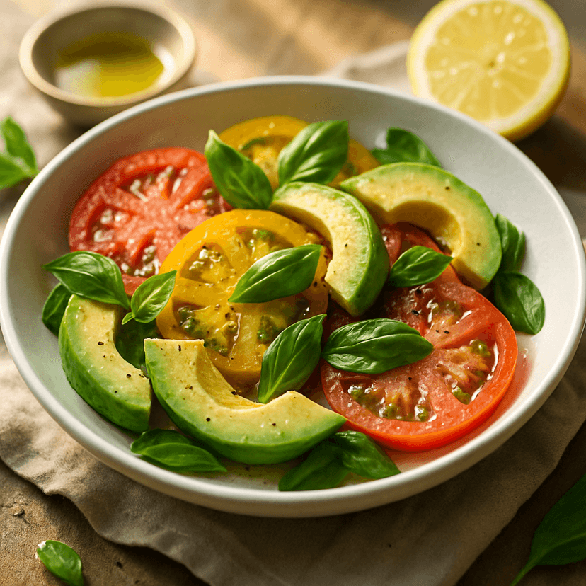 Heirloom Tomato & Avocado Basil Salad