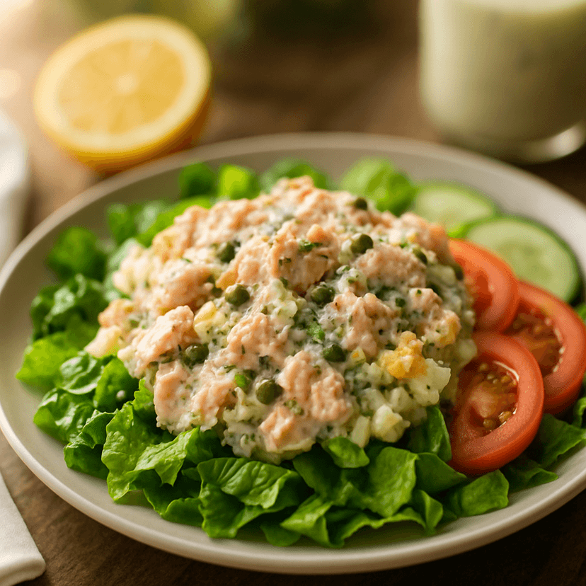 Lemon-Poached Salmon Salad with Capers