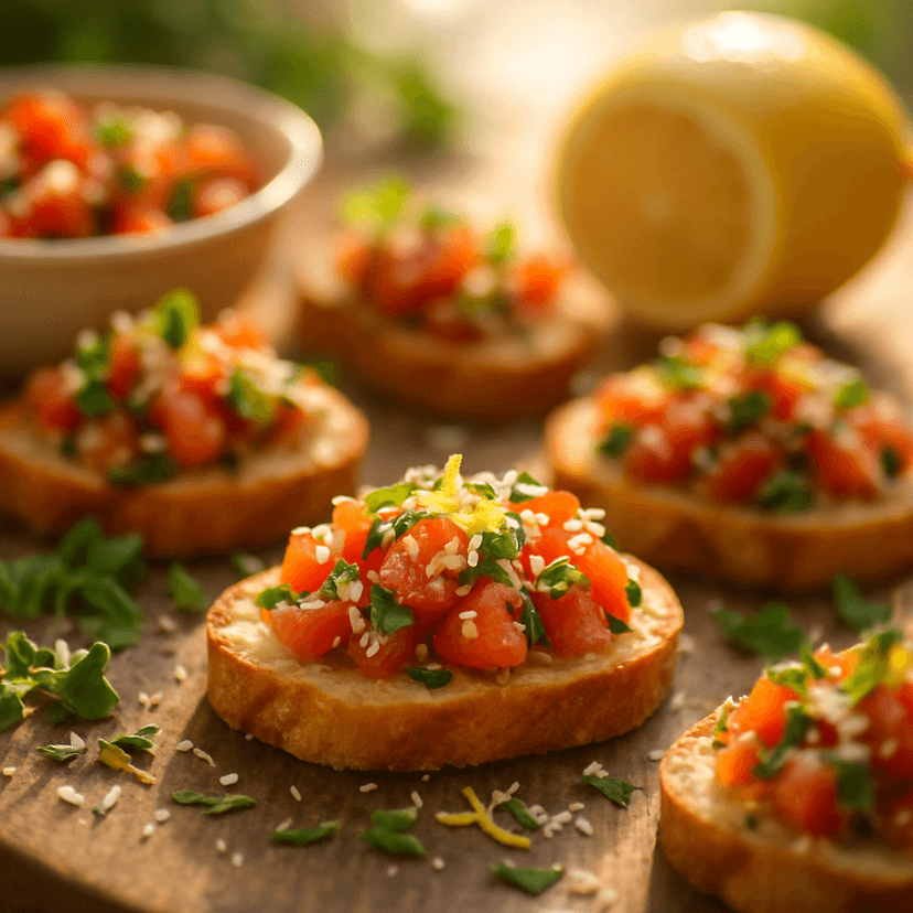 Zesty Lemon Basil Bruschetta