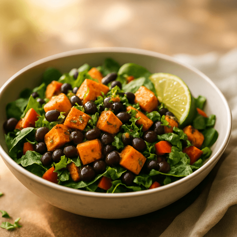 Roasted Sweet Potato and Black Bean Salad