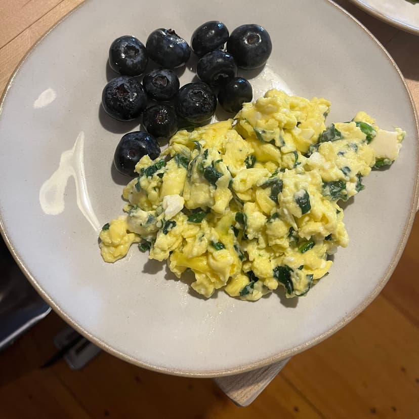 Savory Spinach and Feta Scrambled Eggs