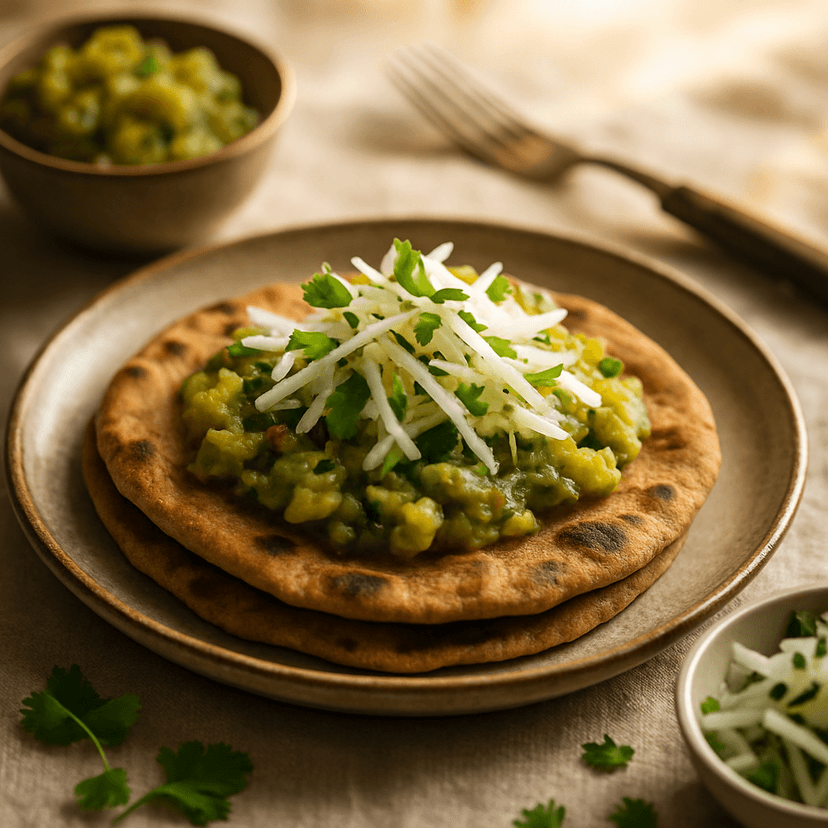 Savory Rye Flatbreads with Daikon & Green Tomato Relish