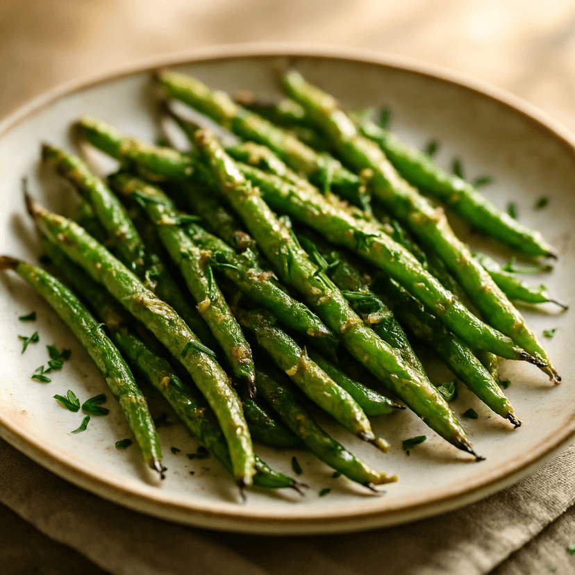 Tangy Roasted Dijon Green Beans