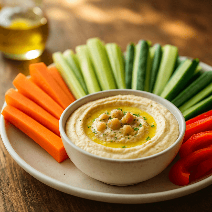 Fresh Veggie Sticks with Creamy Hummus Dip