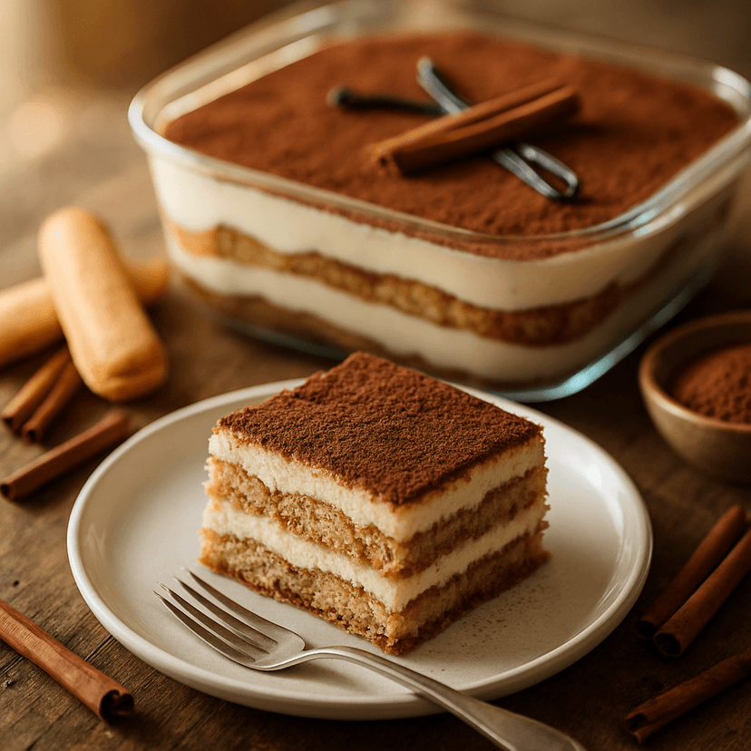 Egg-Free Creamy Vanilla Cinnamon Tiramisu