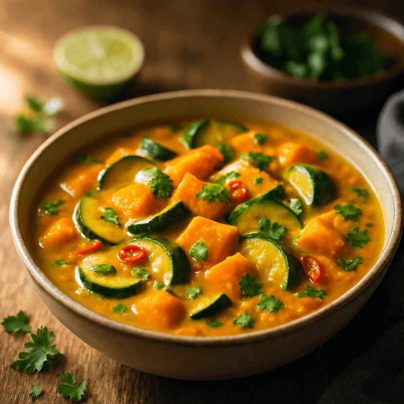 Spicy Zucchini and Pumpkin Coconut Curry