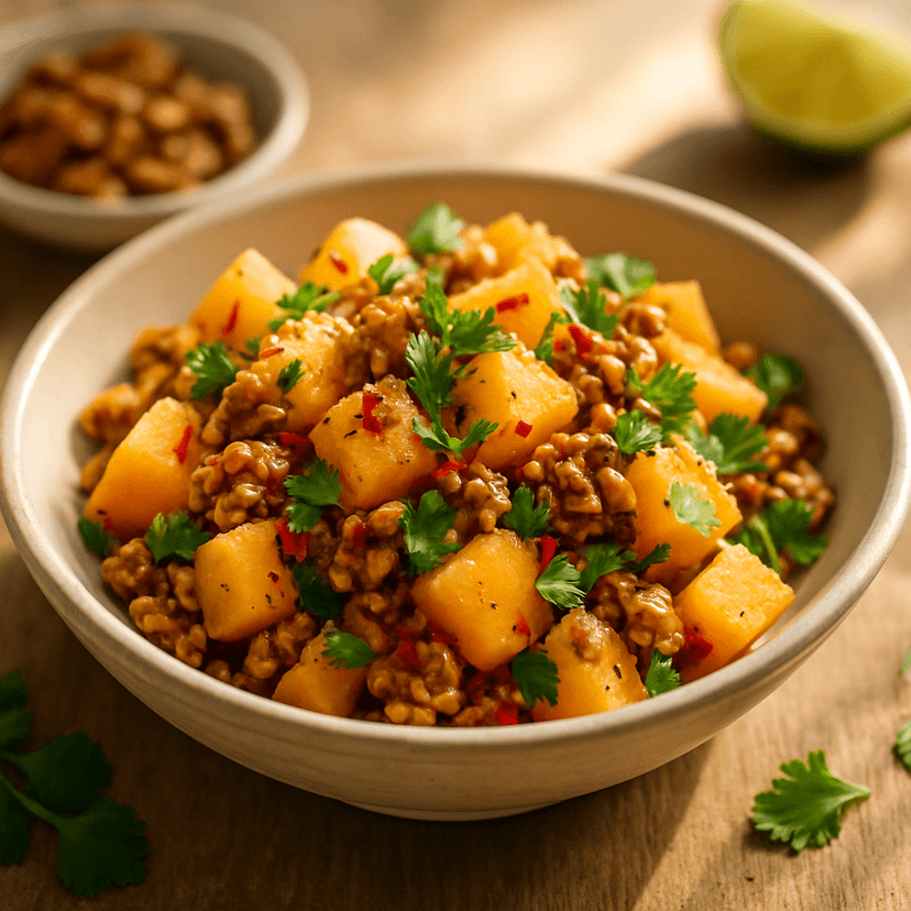 Spicy Walnut & Rockmelon Crunch Salad