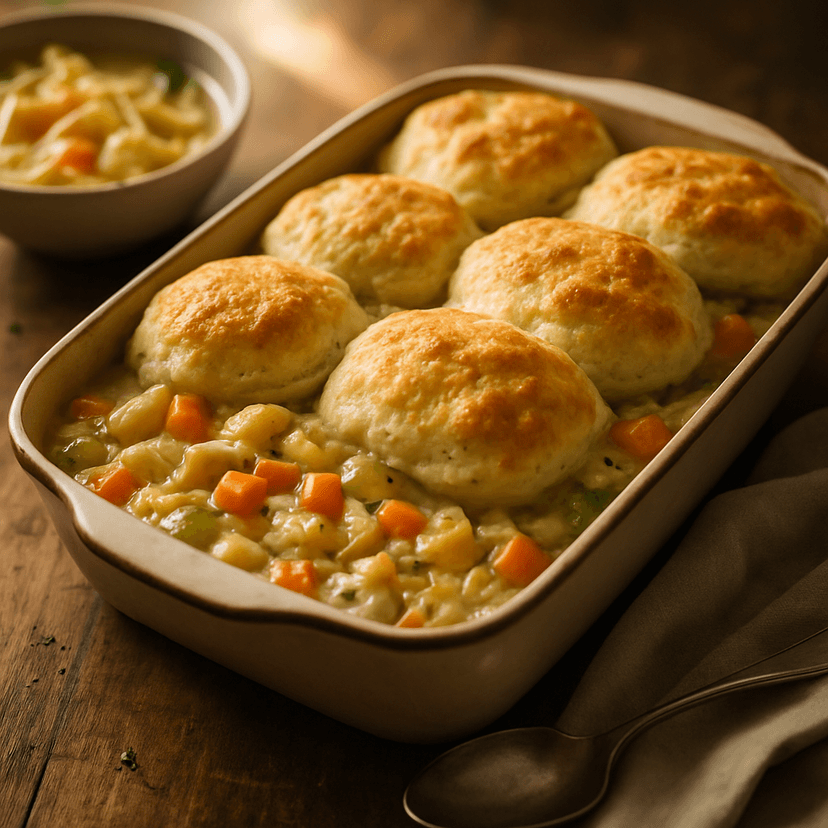 Hearty Chicken Potpie with Biscuit Crust