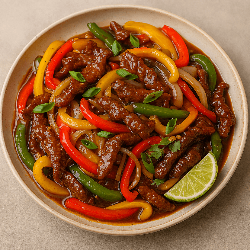 Crispy Rainbow Beef Stir-Fry with Umami Sauce