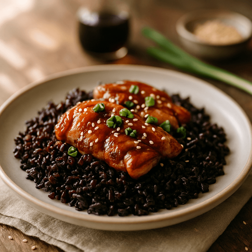 Savory Teriyaki Chicken with Nutty Black Rice