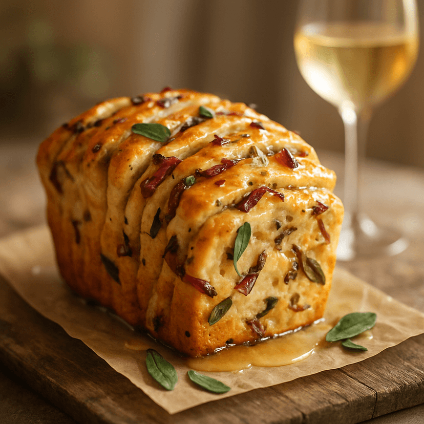 Sage & Red Onion Tear-Apart Loaf with Chardonnay Glaze