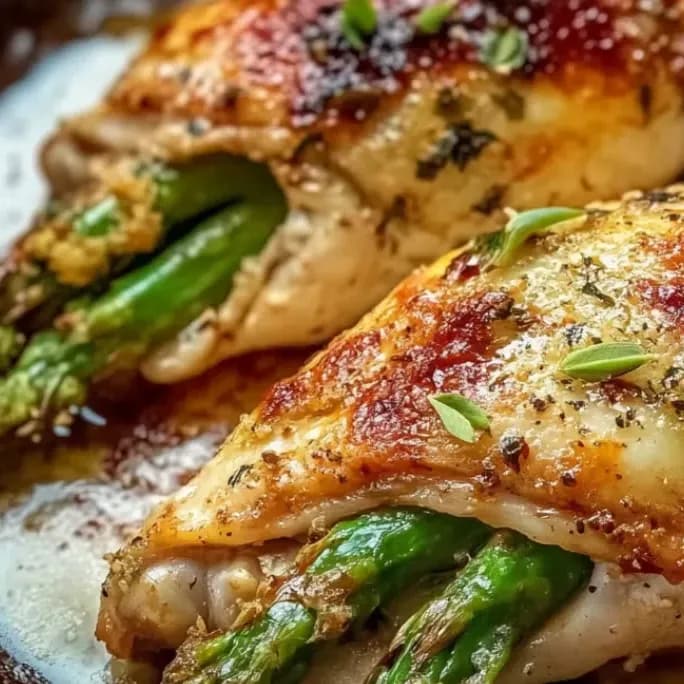 Asparagus Mornay Stuffed Chicken with Veggies