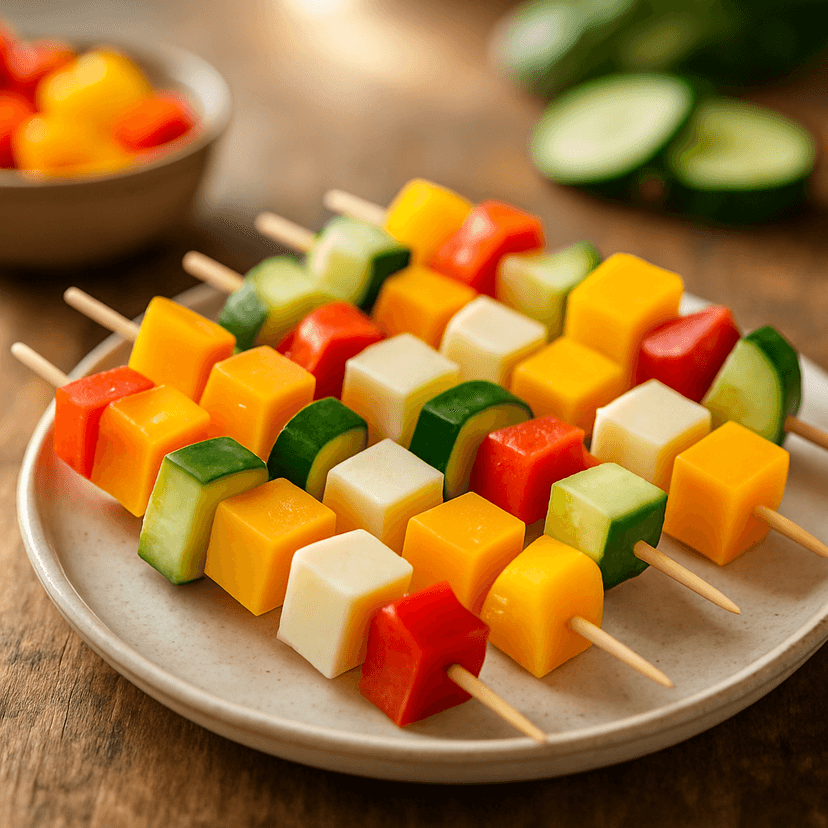 Keiki Colorful Cheese & Bell Pepper Kabobs