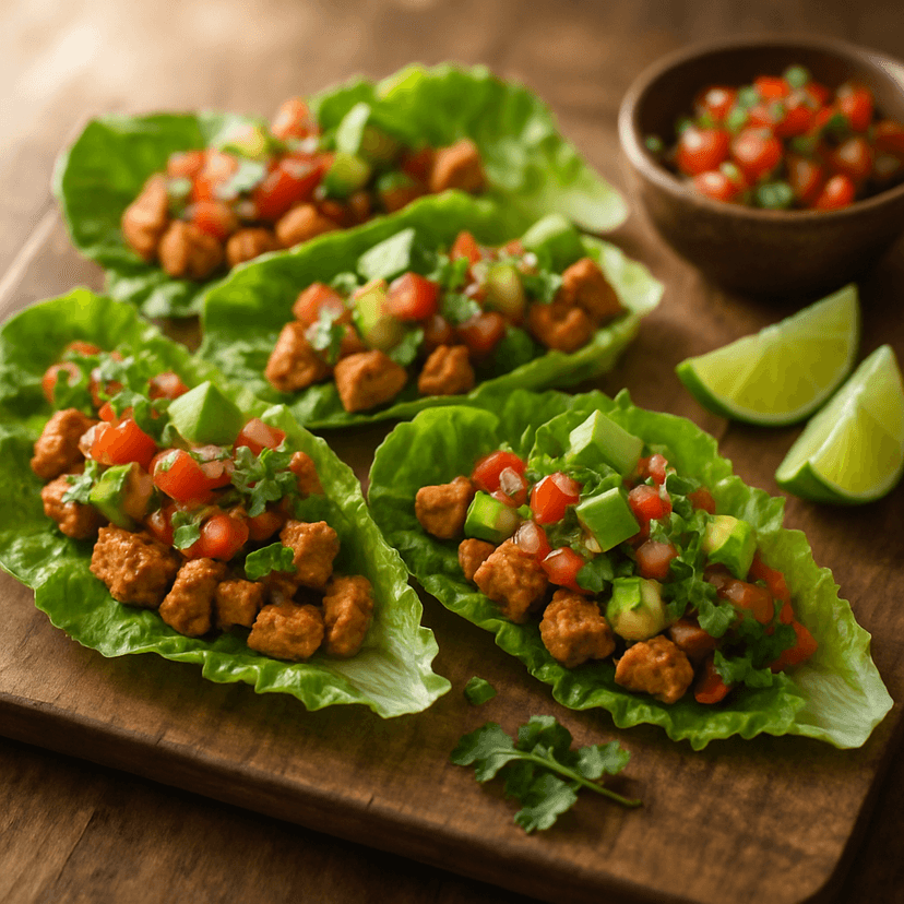 Zesty Mexican Chicken Lettuce Wraps