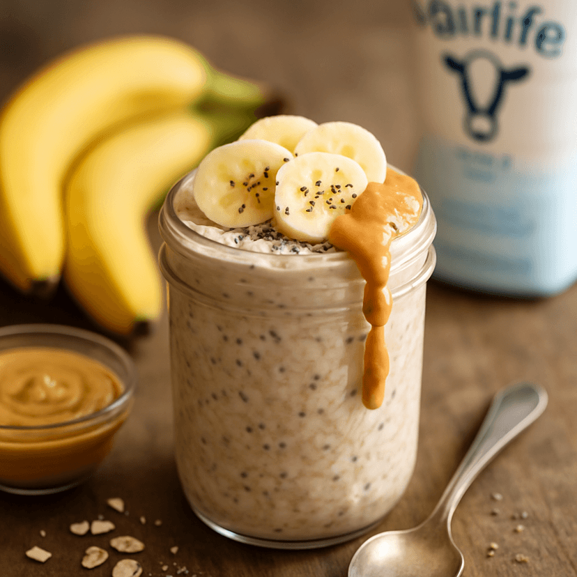 Creamy Peanut Butter Banana Overnight Oats