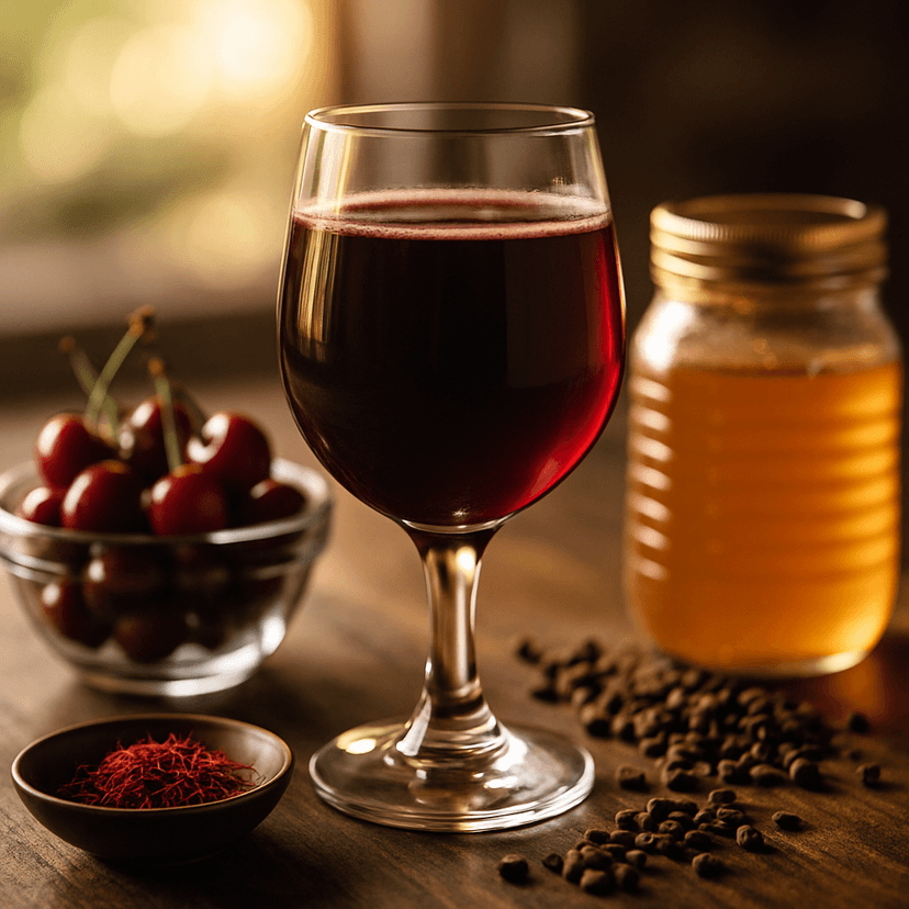 Chocolate Cherry Saffron Mead