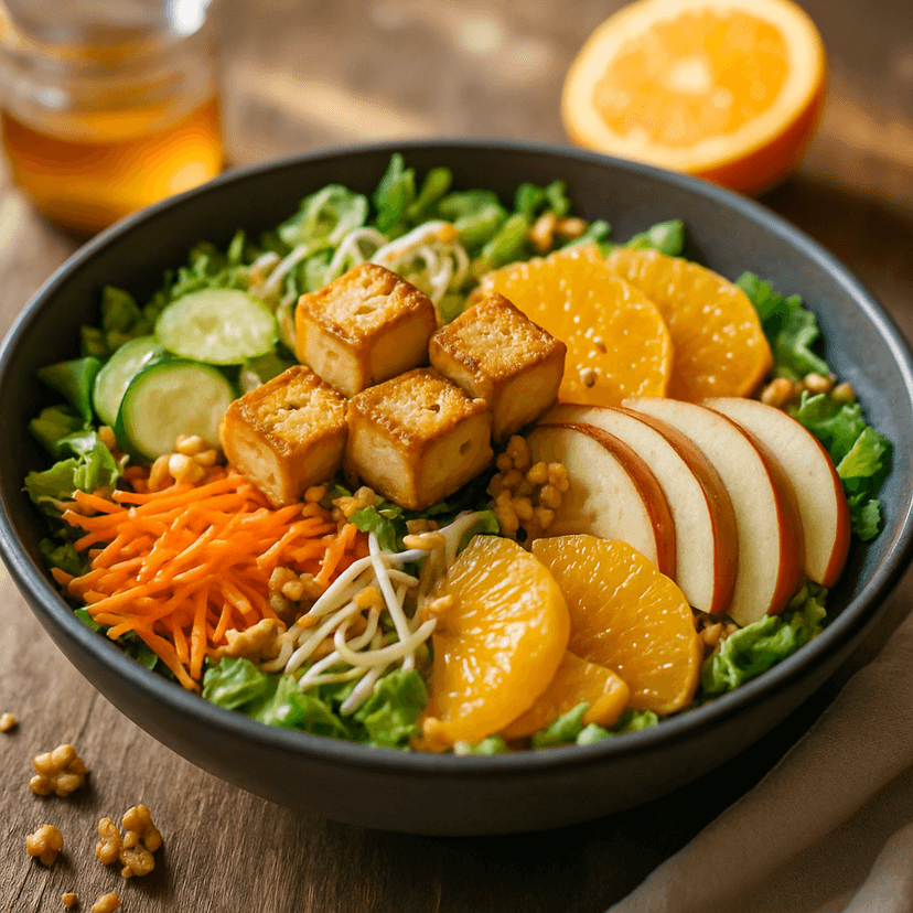 Honey Citrus Crunch Salad with Tofu