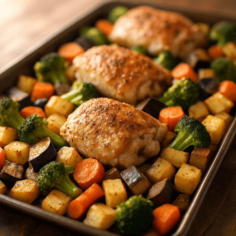 Sheet Pan Herb-Roasted Chicken Thighs with Veggies