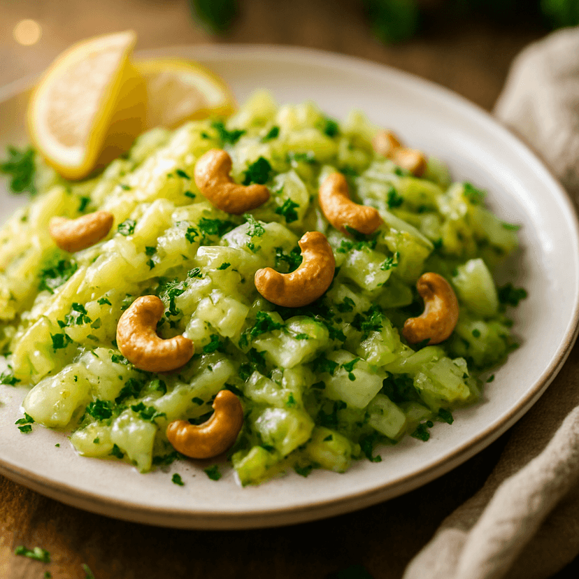 Garlic Butter Cabbage with Toasted Cashews