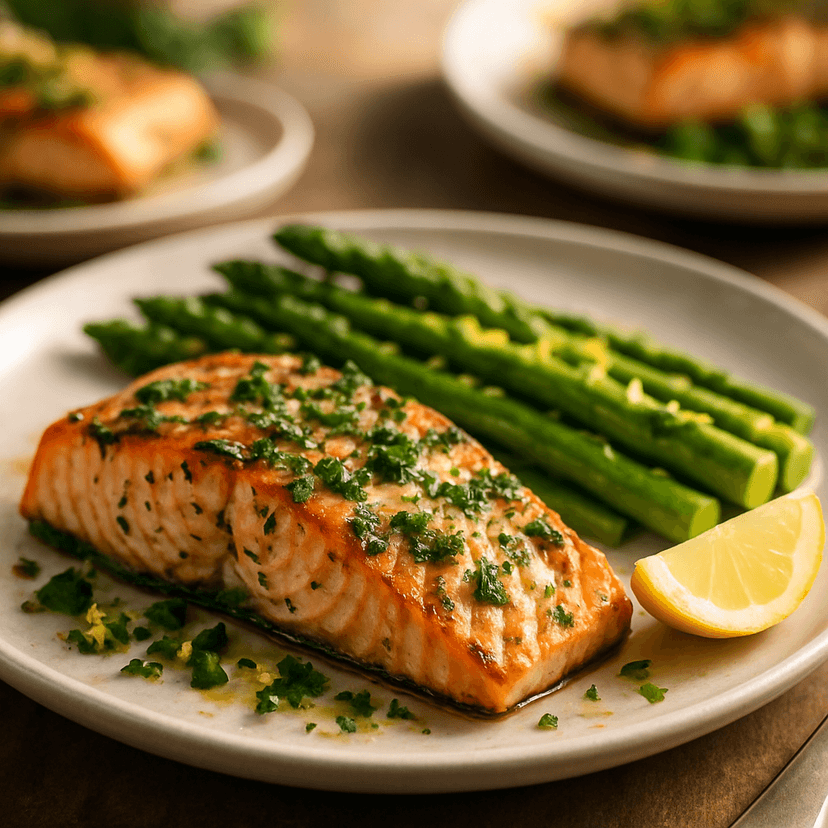 Zesty Grilled Lemon Herb Salmon with Asparagus
