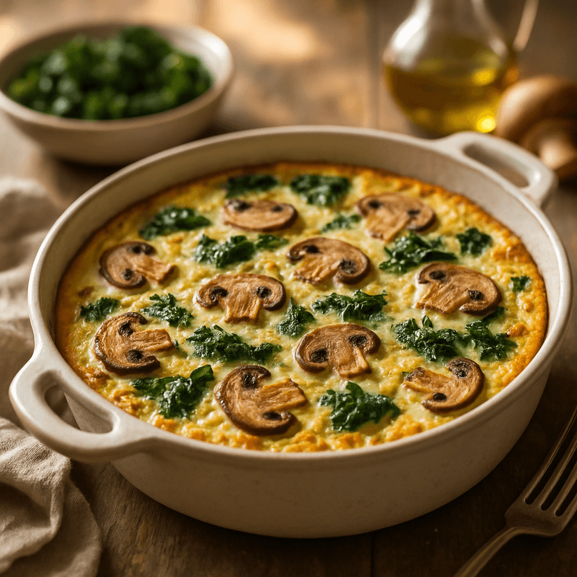 Creamy Mushroom Kale Baked Frittata