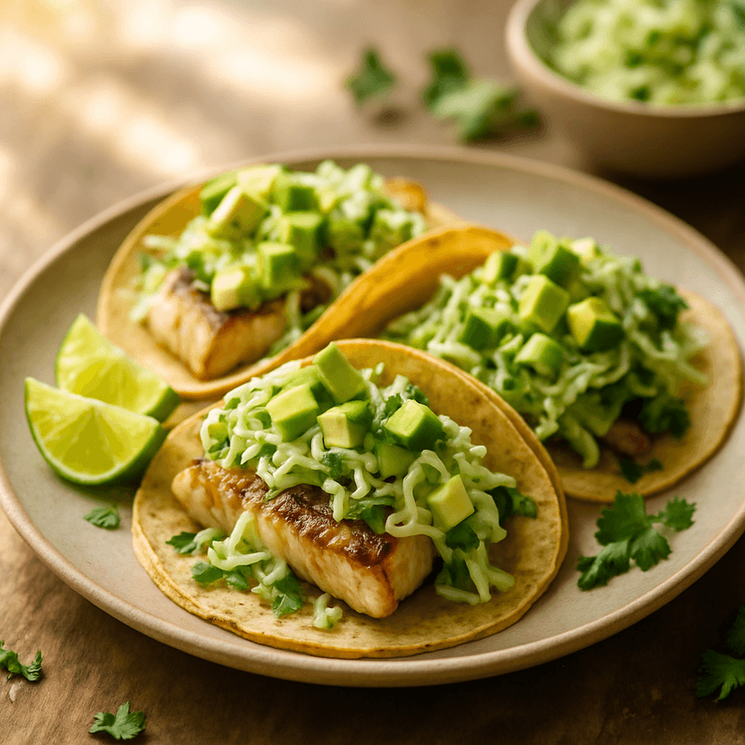 Grilled Mahi-Mahi Tacos with Probiotic Slaw