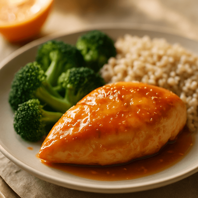 Citrus-Glazed Chicken with Broccoli and Brown Rice