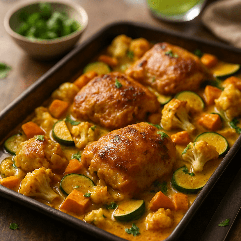 Thai Coconut Curry Sheet Pan Chicken