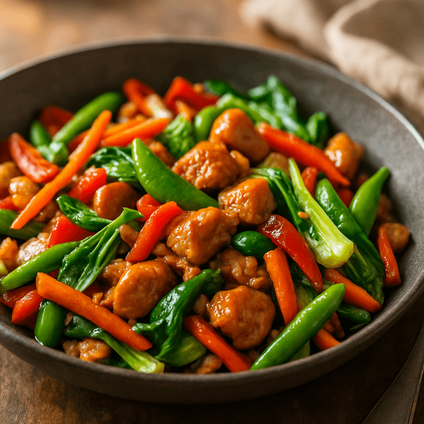 Shoyu-Garlic Chicken Stir-Fry