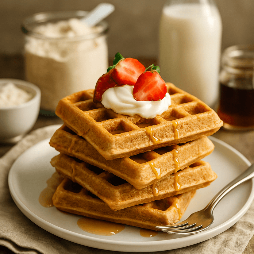 Protein-Packed Oat Flour Waffles