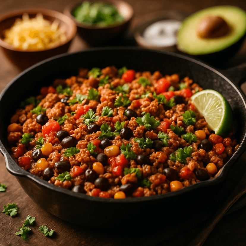 One-Pan High-Protein Turkey Taco Skillet
