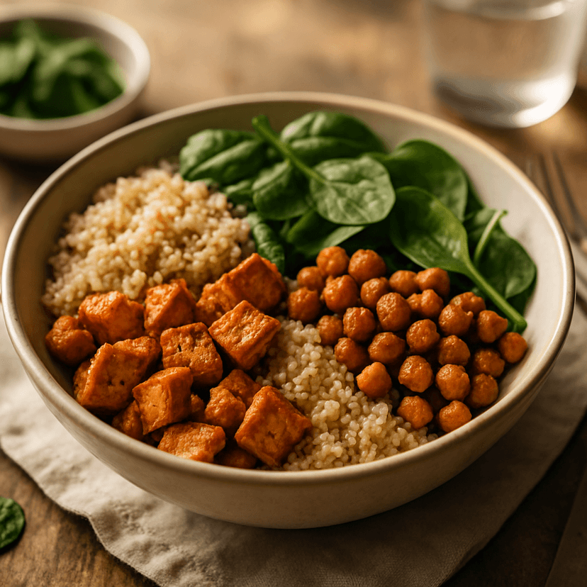 Spicy Chicken Chickpea Quinoa Bowl