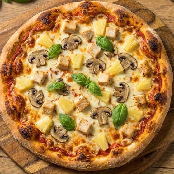 Homemade Chicken and Spinach Pizza