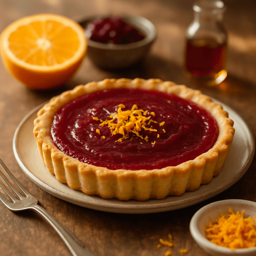 Orange Vanilla Cranberry Tart