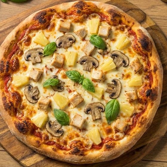 Hawaiian Chicken Mushroom Pizza