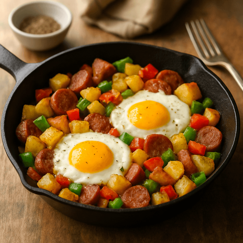 Turkey Sausage and Veggie Skillet Hash