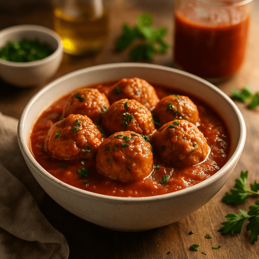 Slow Cooker Turkey Meatballs in Tomato Sauce