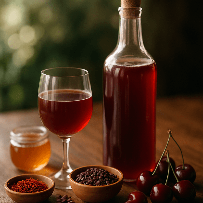 Chocolate Cherry Saffron Mead