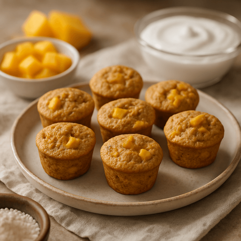 Mango Coconut Protein Mini Muffins